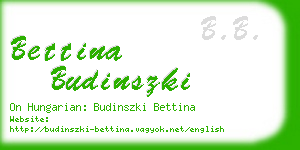 bettina budinszki business card